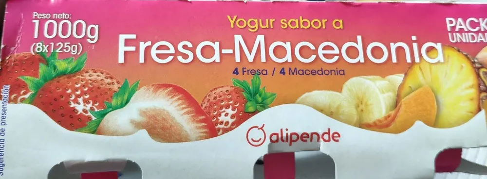 Yogur sabor a fresa-macedonia