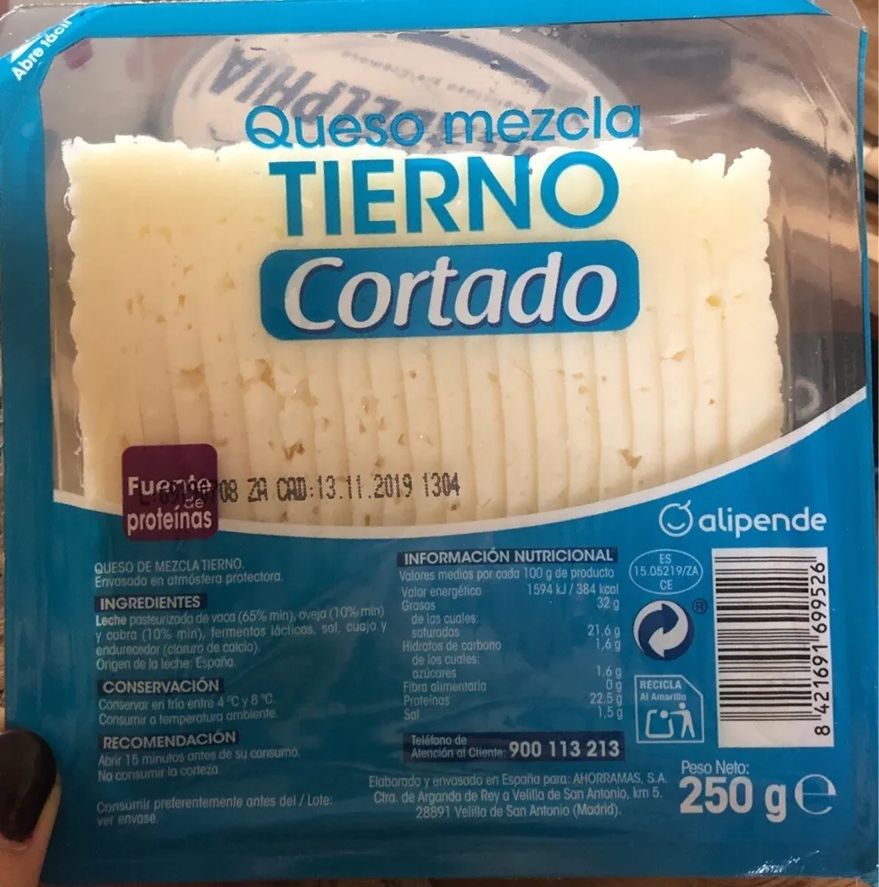 Queso mezcla tierno cortado Alipende