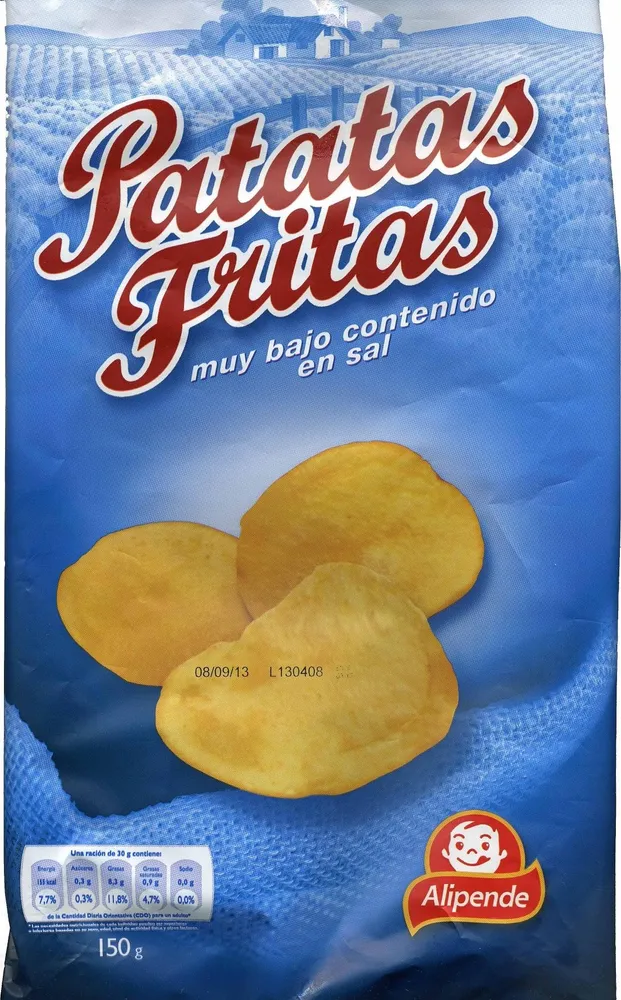 Patatas fritas bajo contenido en sal
