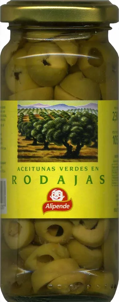Aceitunas verdes en rodajas