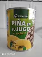 Piña en su jugo en rodajas