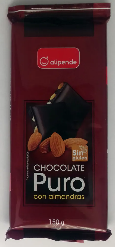 Chocolate puro con almendras