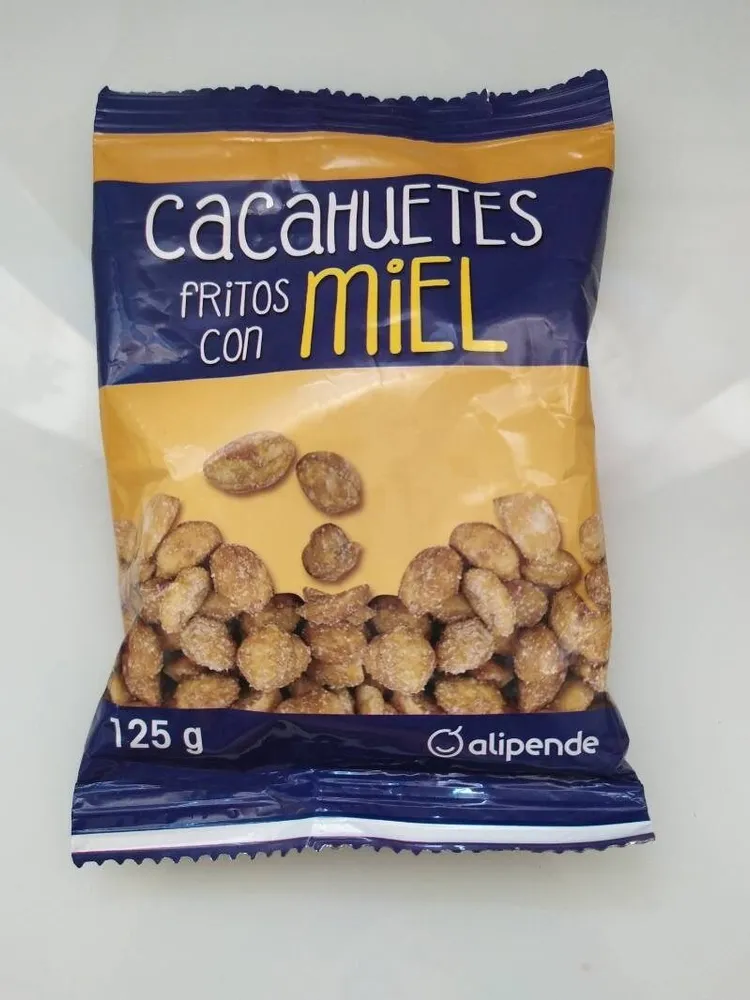 Cacahuetes fritos con miel
