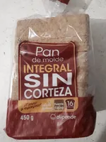 Pan de molde integral sin corteza