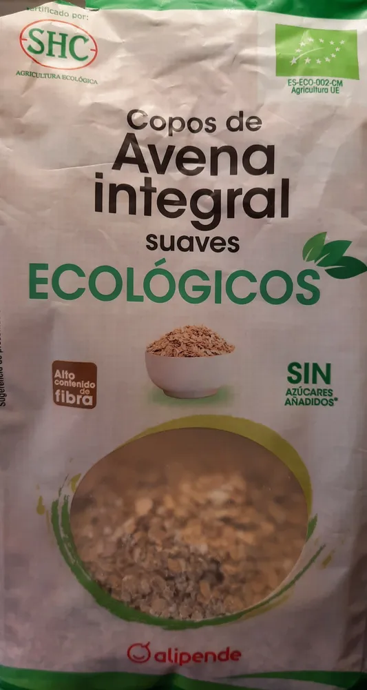 Copos de avena integral suaves ecológicos