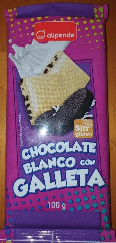 Chocolate blanco con galleta