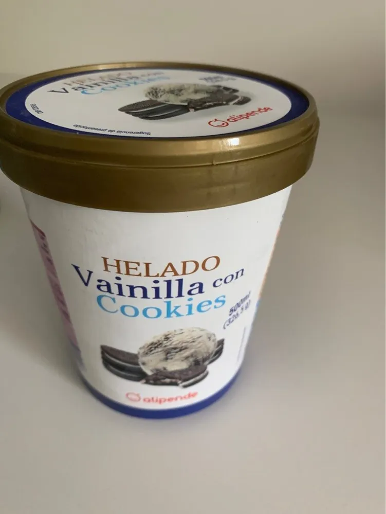 Helado Vainilla con cookies