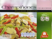 Champiñones con ajos tiernos