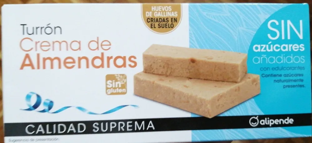 Turrón crema de almendras sin azúcares