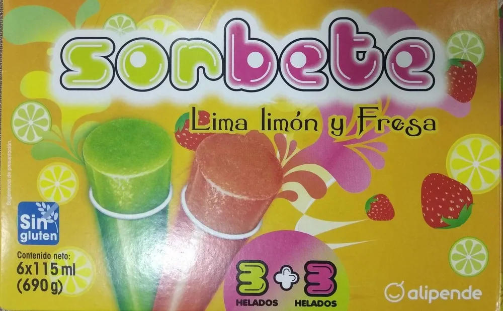 Sorbete Lima limón y Fresa