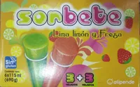 Sorbete Lima limón y Fresa