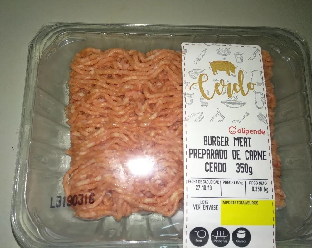 Burger meat preparado de carne de cerdo 350g