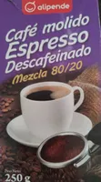 Café molido espresso descafeinado mezcla 80/20