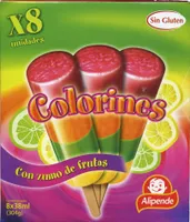 Helados de hielo con zumo de frutas