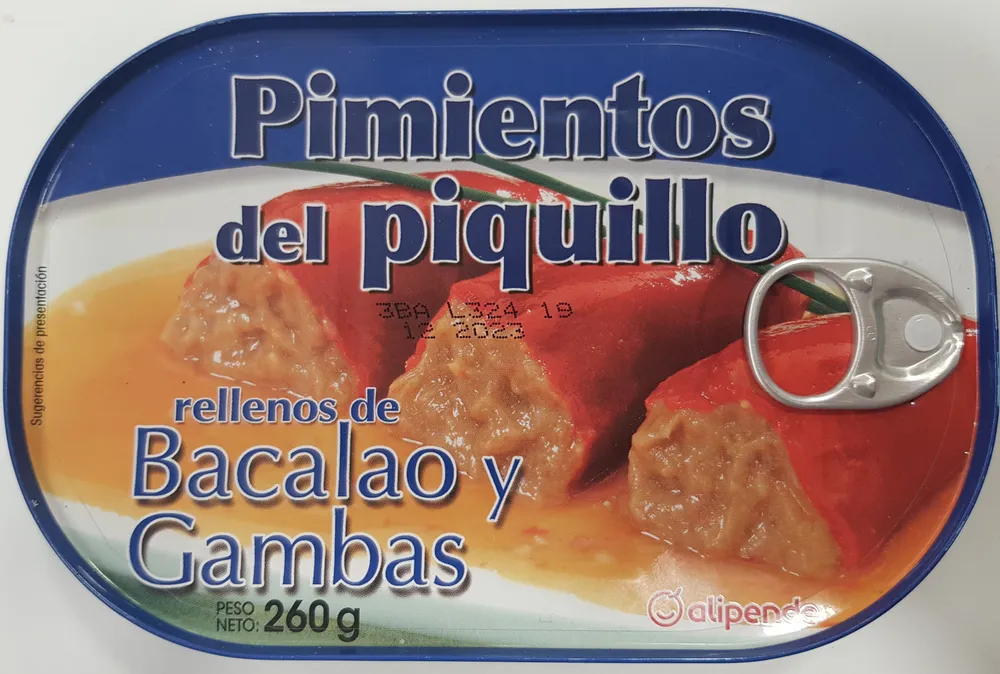 Pimientos del piquillo rellenos de bacalao y gambas