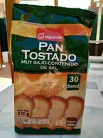 Pan tostado muy bajo cobtenido en sal