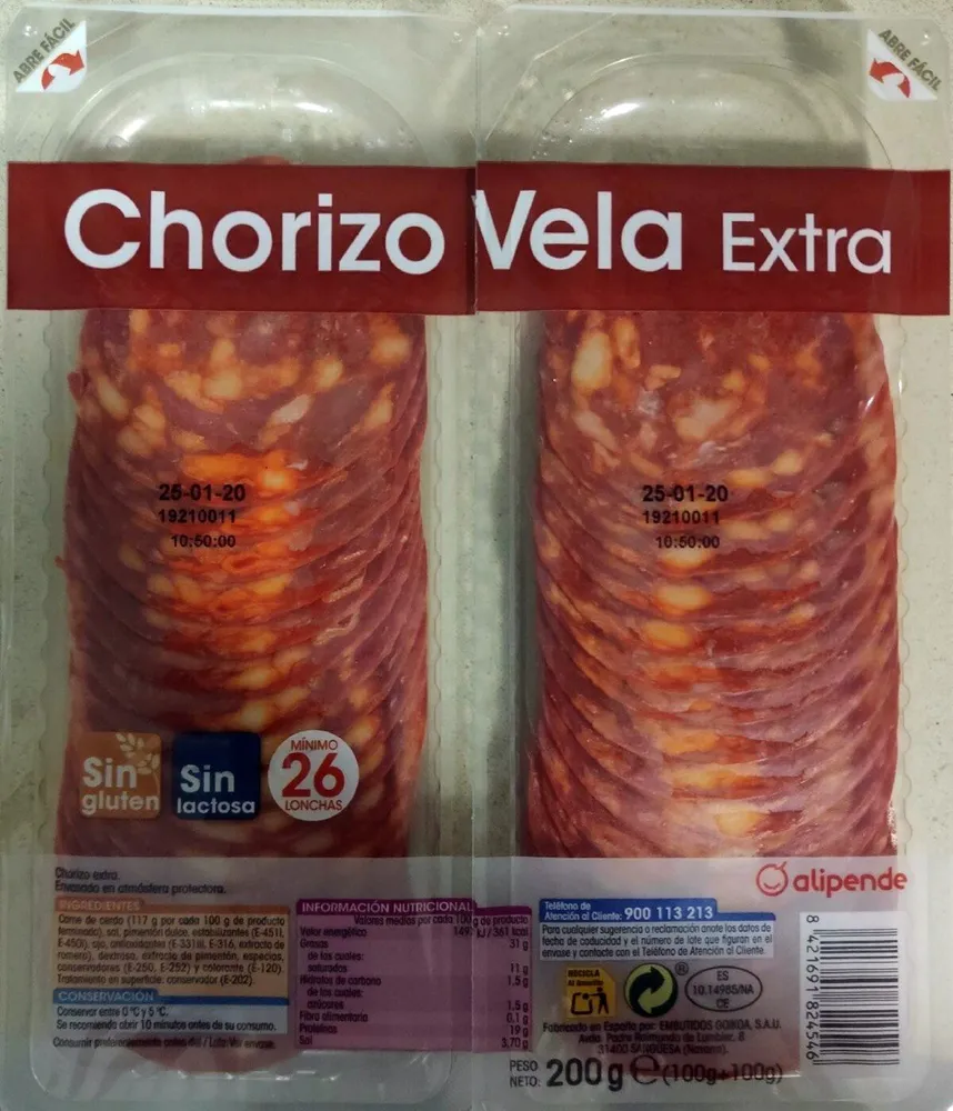Chorizo vela extra