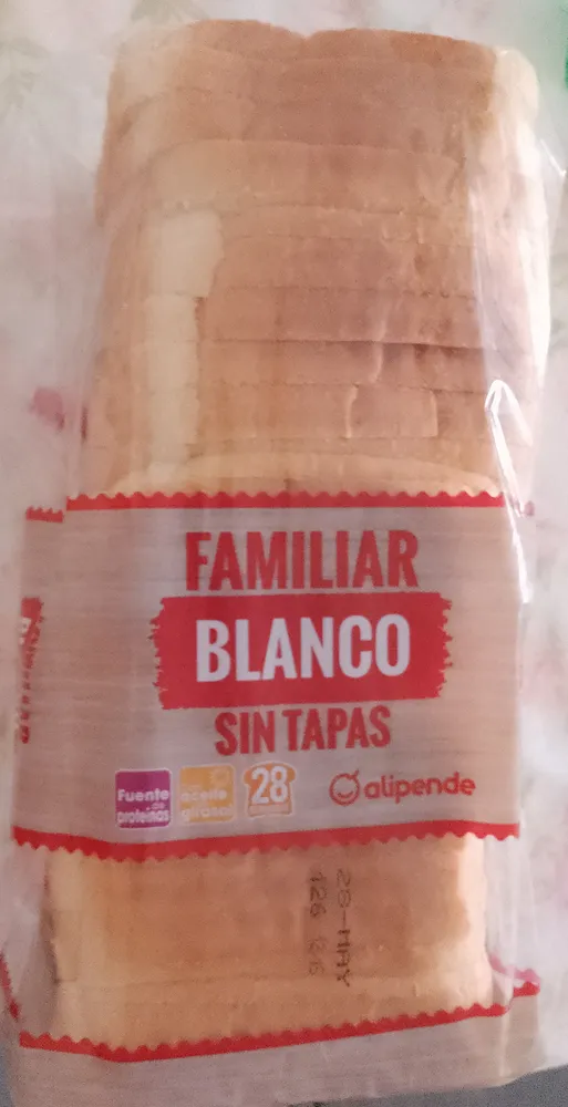 Pan de molde familiar blanco sin tapas