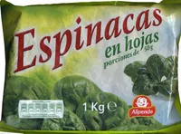 Espinacas en hojas