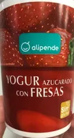 Yogur azucarado con fresas