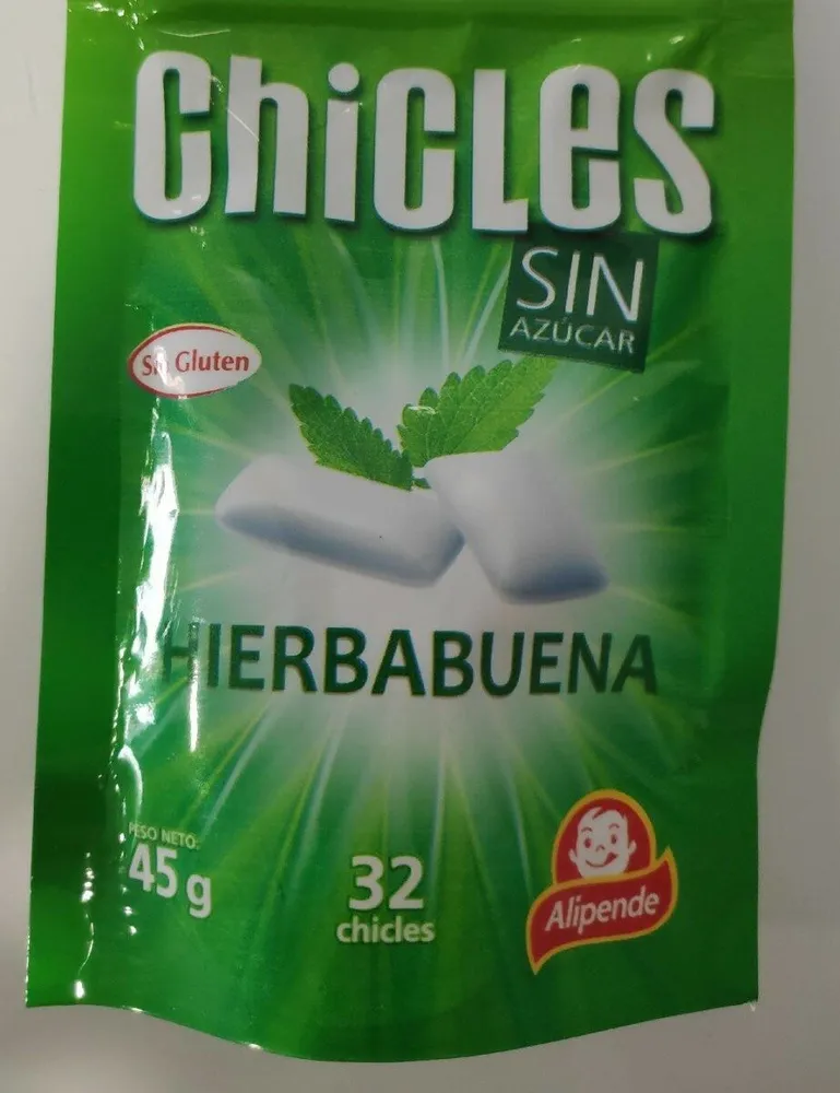 Chicles sabor hierbabuena sin azúcar