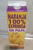 Zumo de naranja 100% exprimida sin pulpa