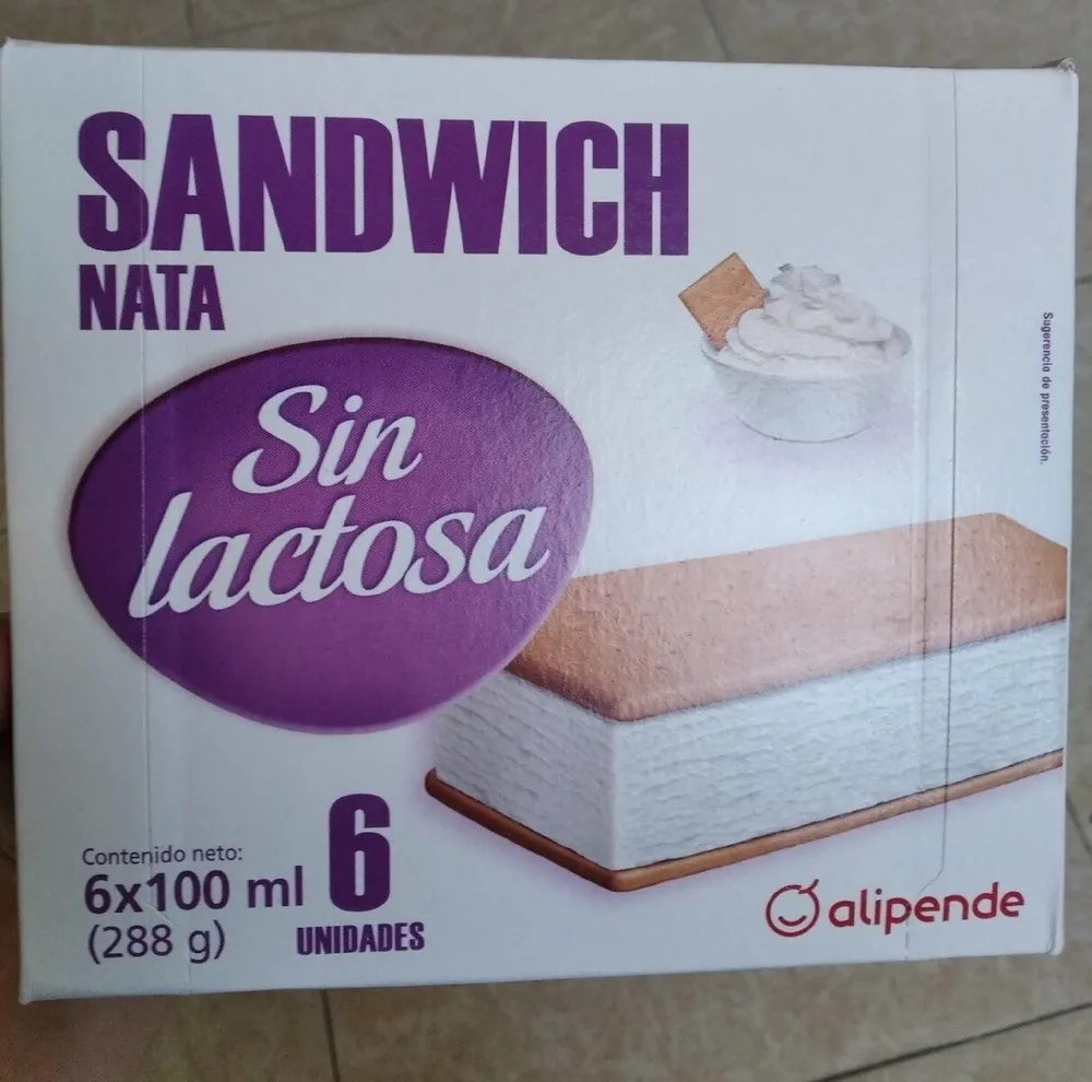 Sandwich nata sin lactosa