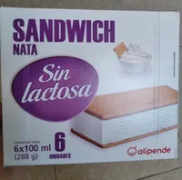 Sandwich nata sin lactosa