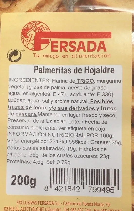 Palmeritas de hojaldre