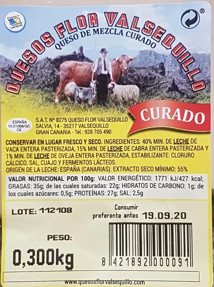 Queso Flor Valsequillo Curado