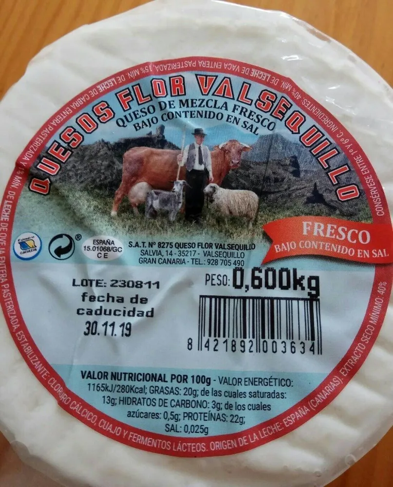 Queso Fresco bajo en sal