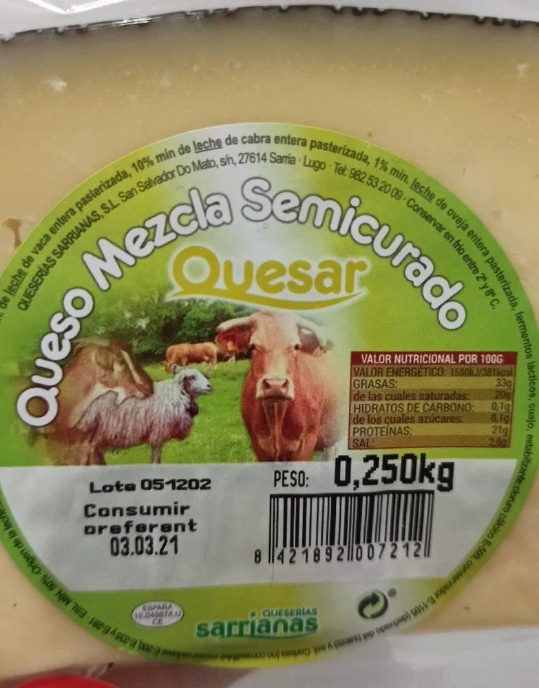 Queso Mezcla Semicurado