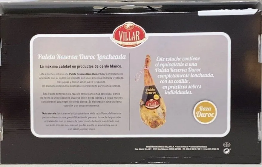 Paleta reserva duroc loncheada