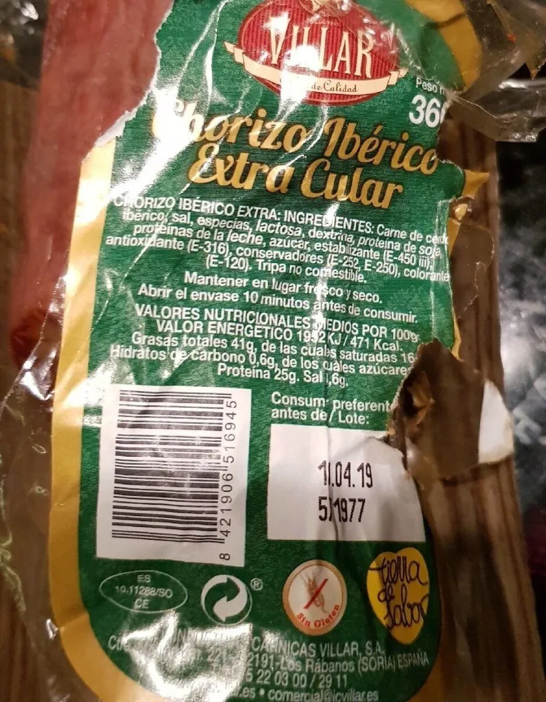 Chorizo Ibérico Extra Cular