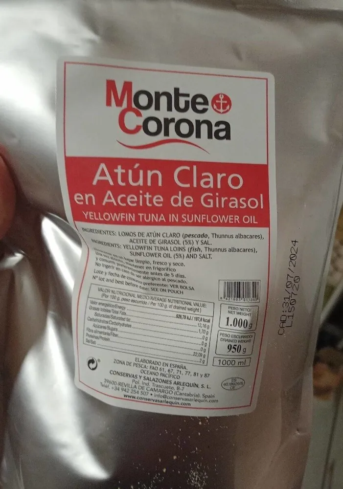 Atún claro en aceite de girasol