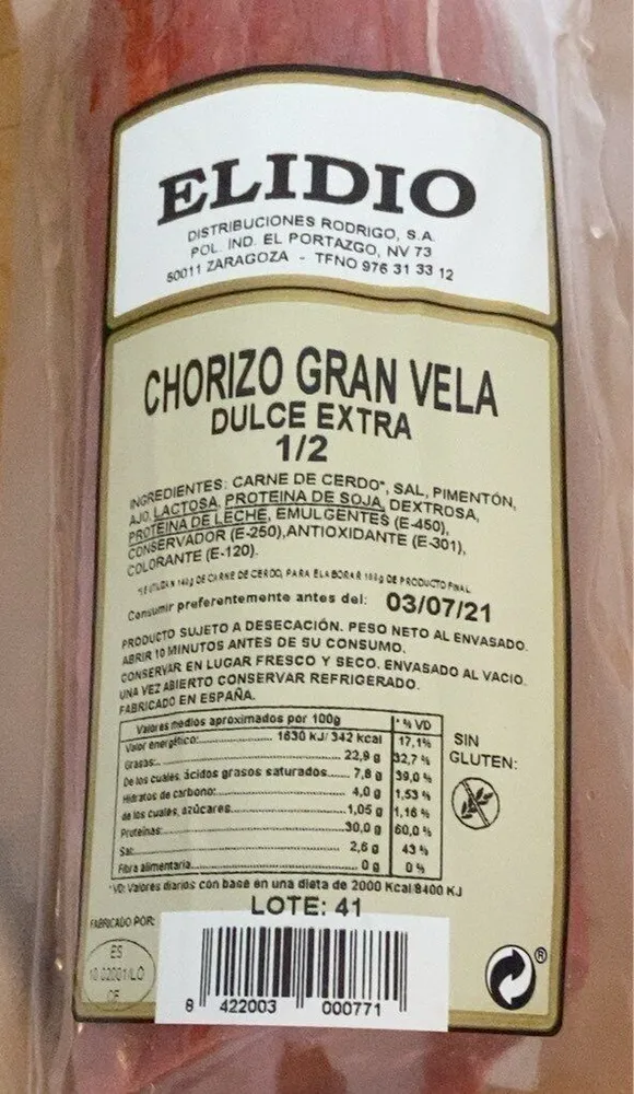 Chorizo gran vela