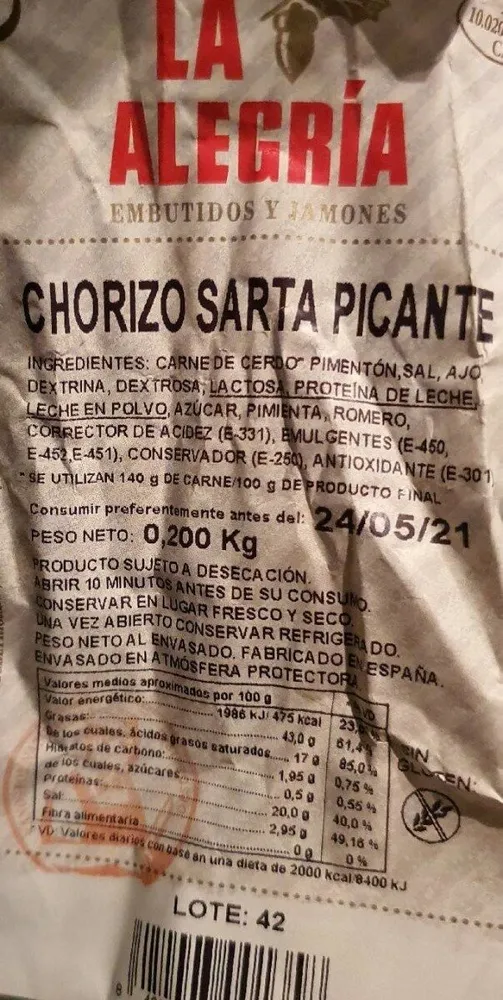 Chorizo sarta picante