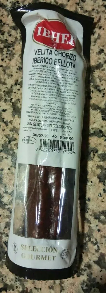 Velita chorizo ibérico bellota