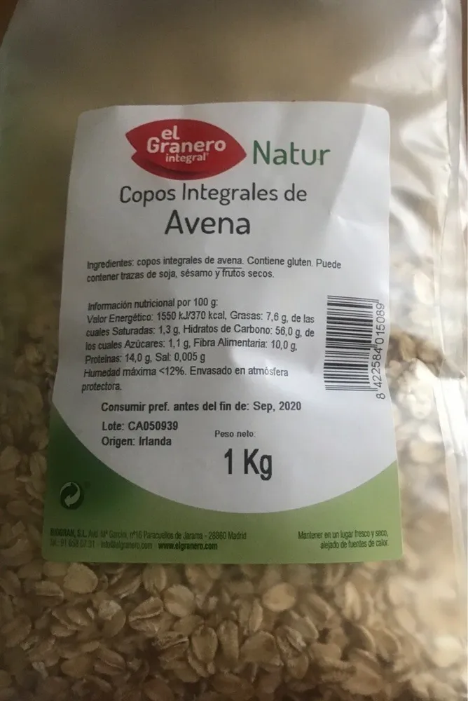 Copos integrales de Avena