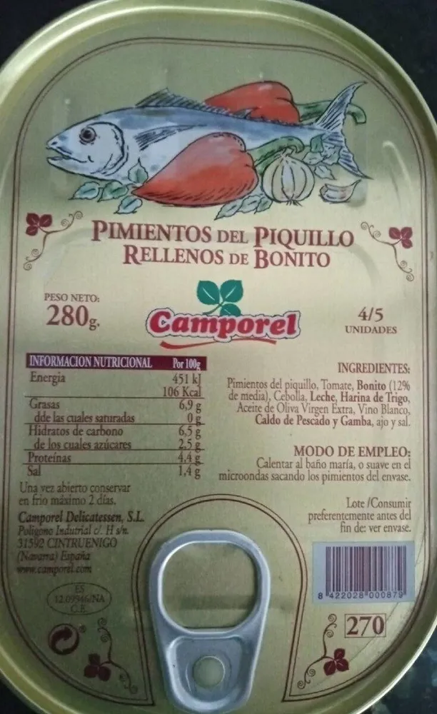 Pimientos del piquillo rellenos de bonito