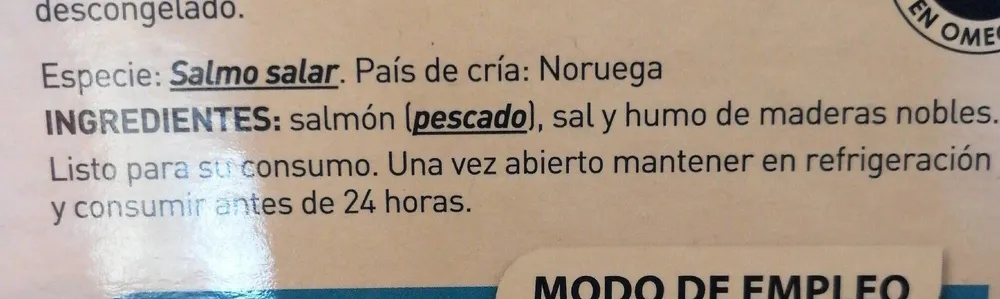 Salmon noruego ahumado