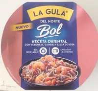 Bol Receta Oriental con Verduras,Gambas y Salsa de Soja