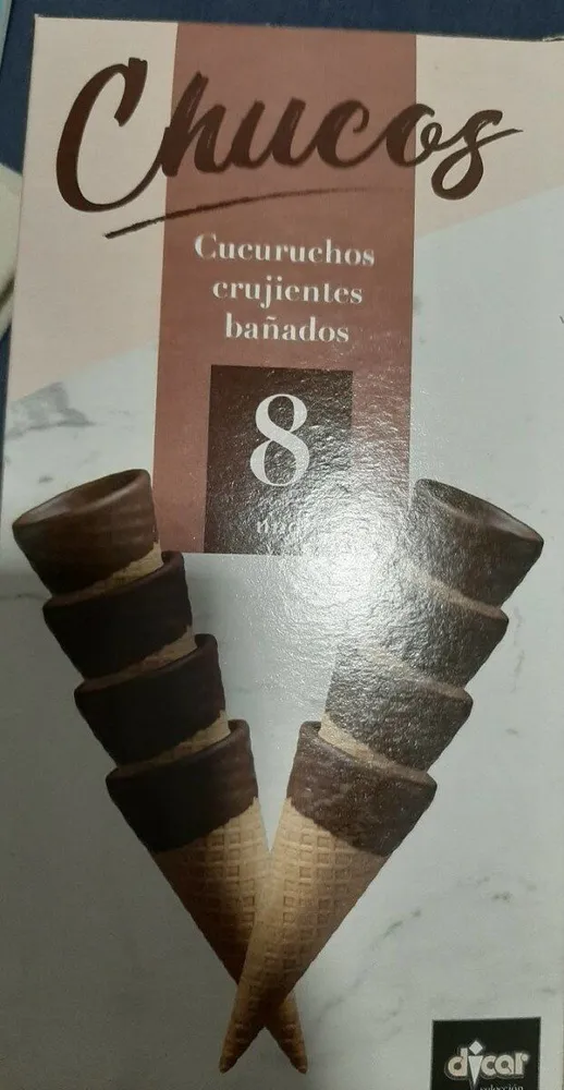 Chucos cucuruchos crujientes bañados de chocolate