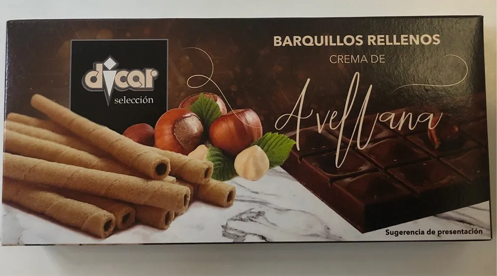 Barquillos rellenos Crema de Avellana