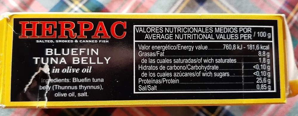 Ventresca de atun rojo en aceite de oliva