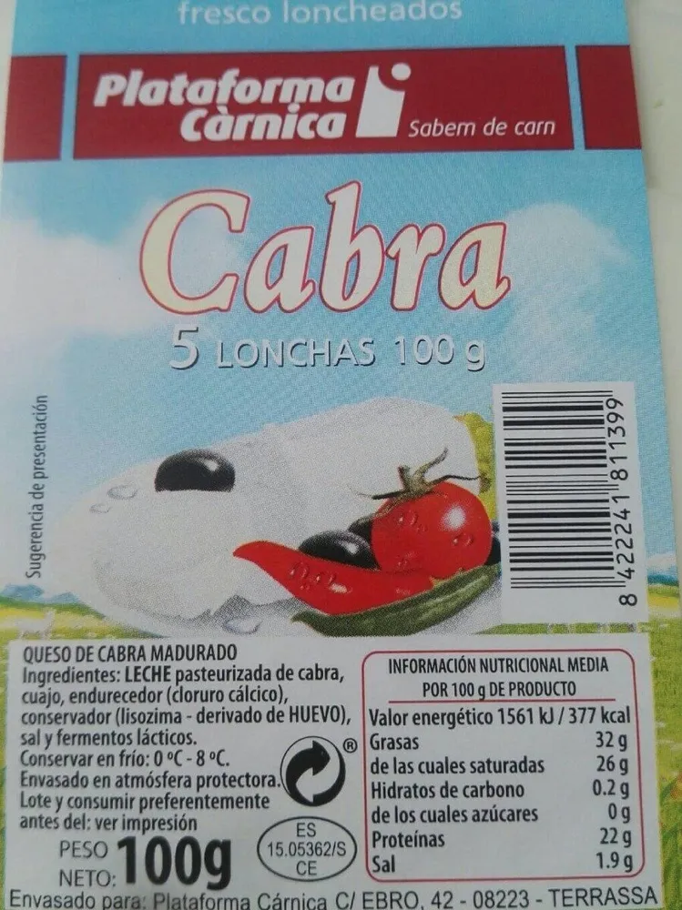 Queso cabra lonchas