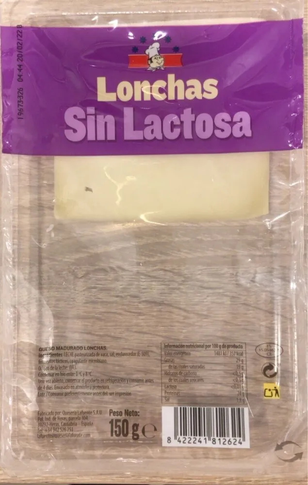 Lonchas queso sin lactosa