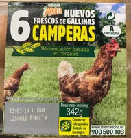 Huevos frescos de gallinas camperas