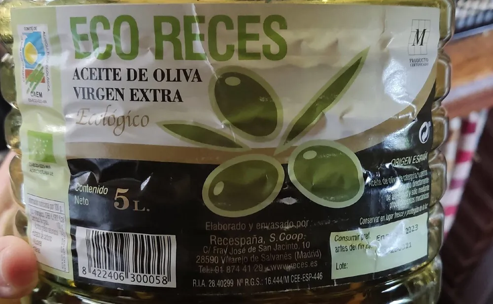 Aceite de oliva virgen extra ecológico