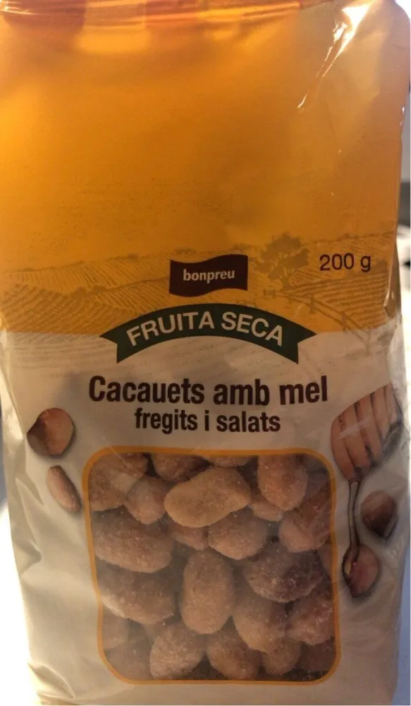 Cacauets amb mel fregits i salats